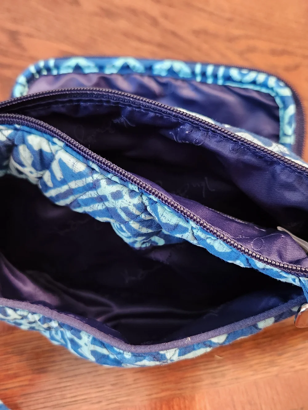 Vera Bradley Cuban Tile Blue & White Pattern Quilted Crossbody Bag Purse Satchel